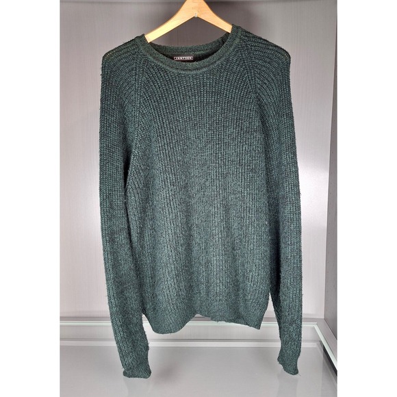 Jantzen Other - Jantzen Mens Sweater Medium Green Shaker Knit Crewneck Acrylic Raglan Pullover